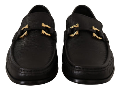 Black Calf Leather Moccasins Loafers Shoes