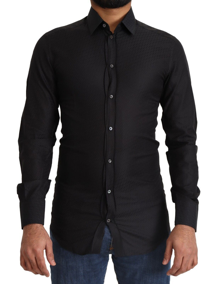 Black GOLD Cotton Slim Dress Formal Shirt