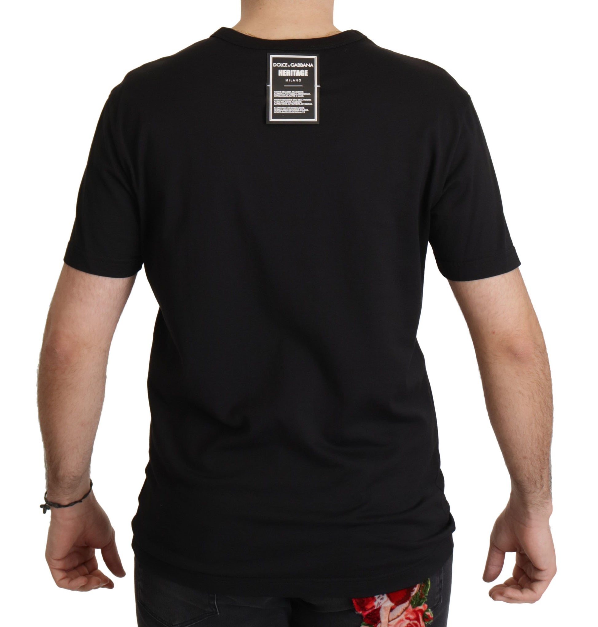 Black DG Baroque Cotton Crewneck T-shirt