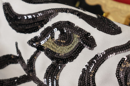 Black Love Clock Sequined Piano Skirt