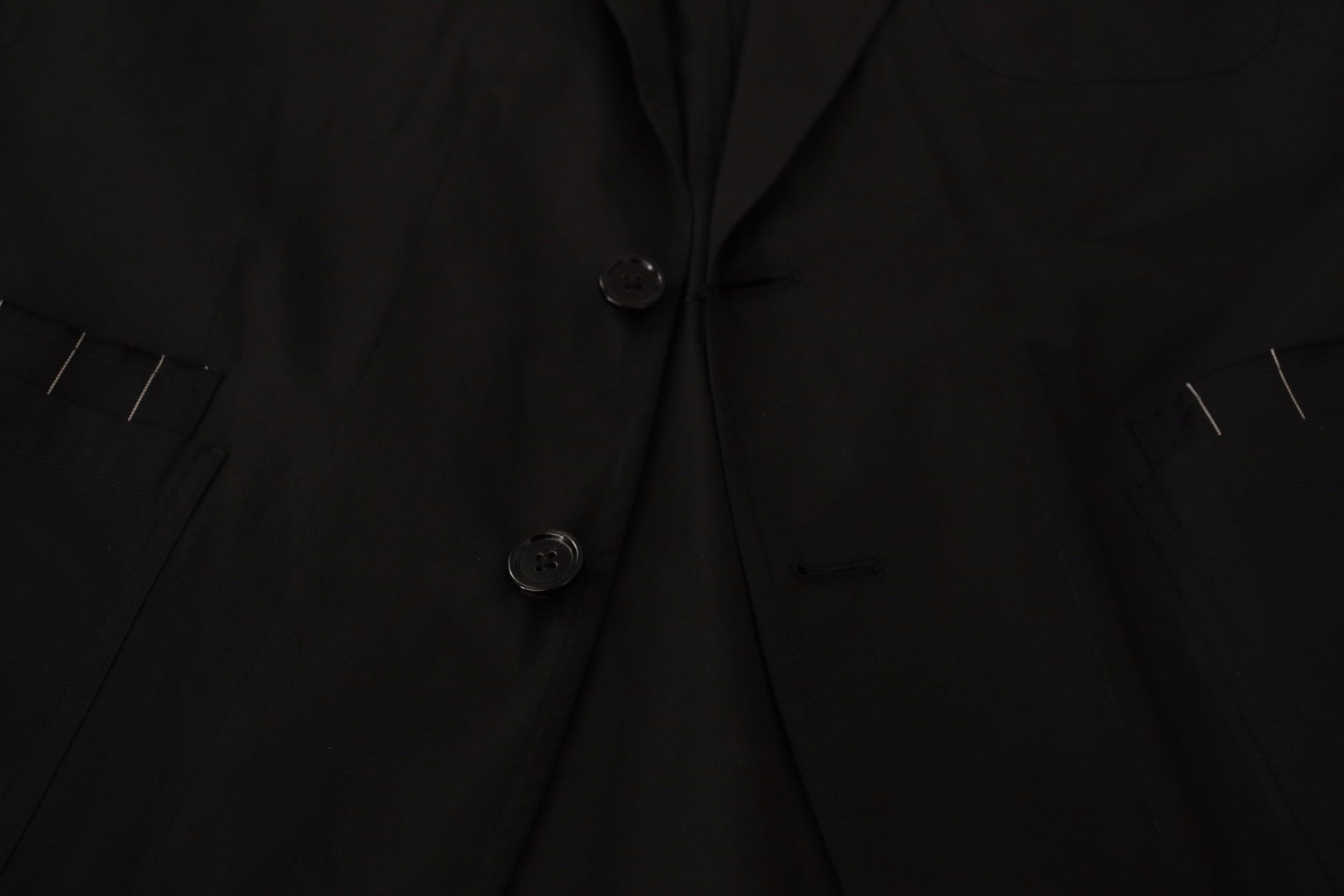 Black Cotton Single Breasted Blazer Jacket