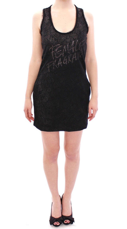 Black Lace Lined Stretch Mini Dress