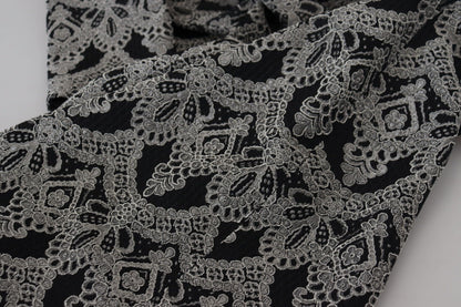 Black Gray Jacquard Sheath Bodycon Dress