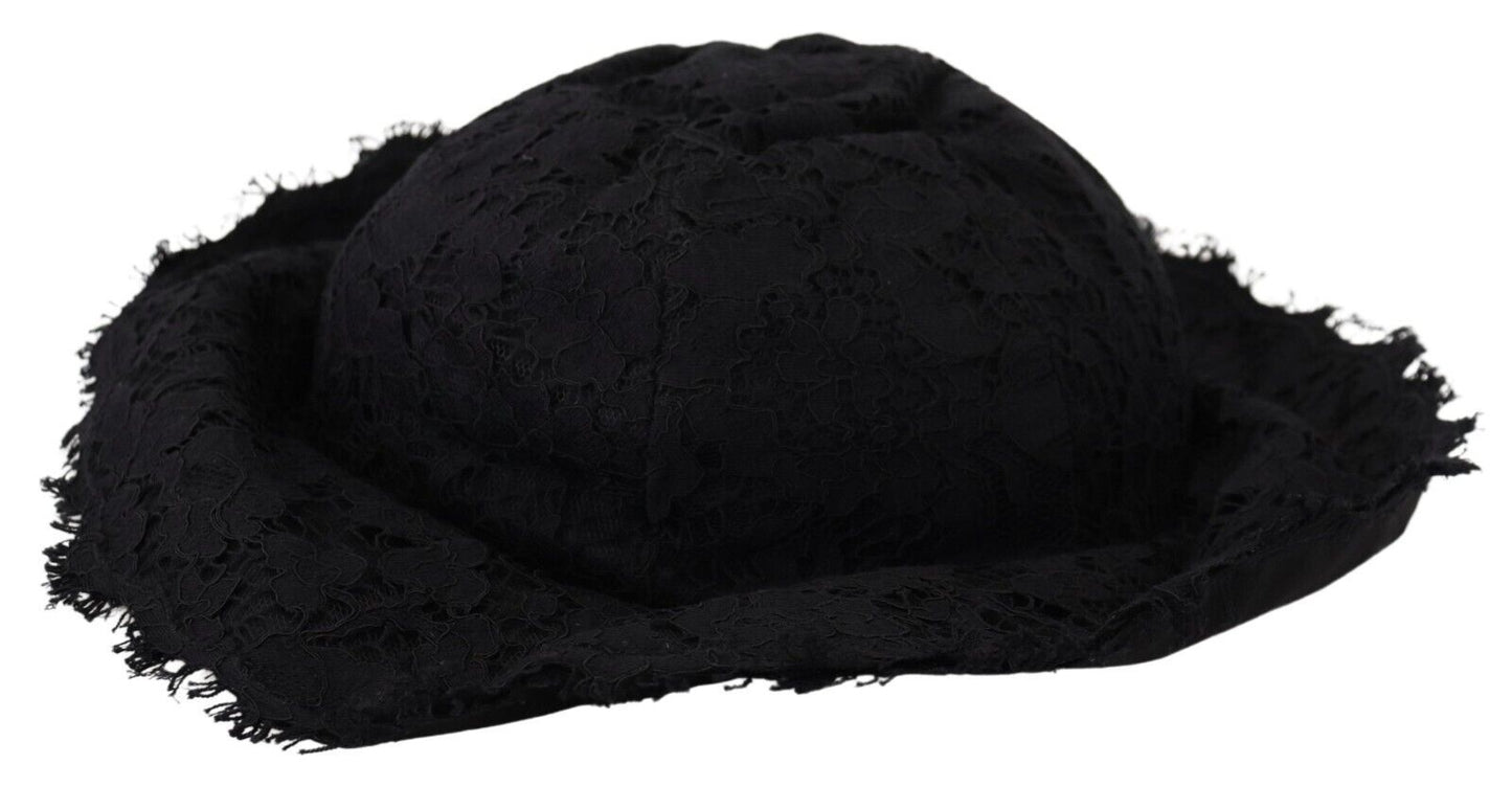 Black Cotton Wide Brim Shade Hat