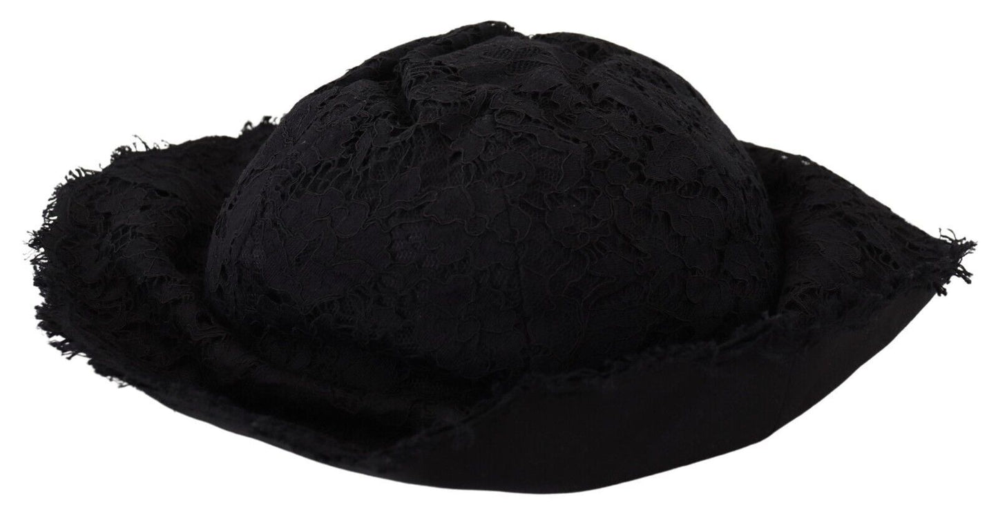 Black Cotton Wide Brim Shade Hat