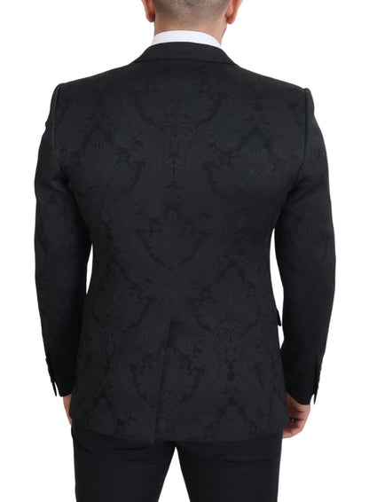 Black Floral Brocade 2 Piece MARTINI Suit