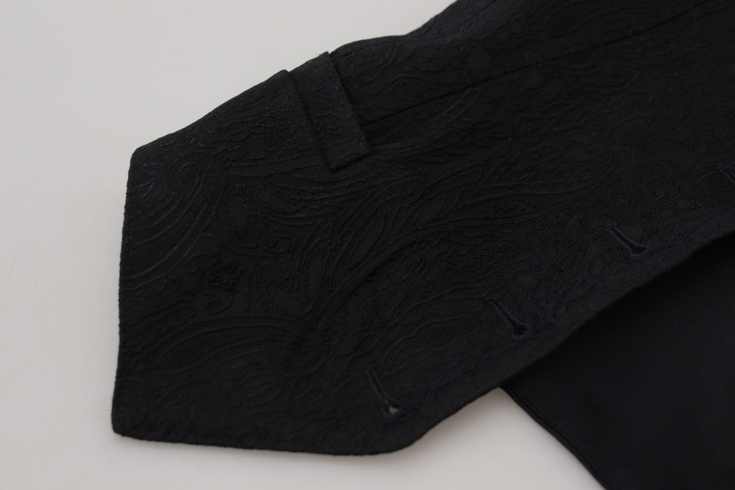 Black Brocade Button Down Sleeveless Vest Top