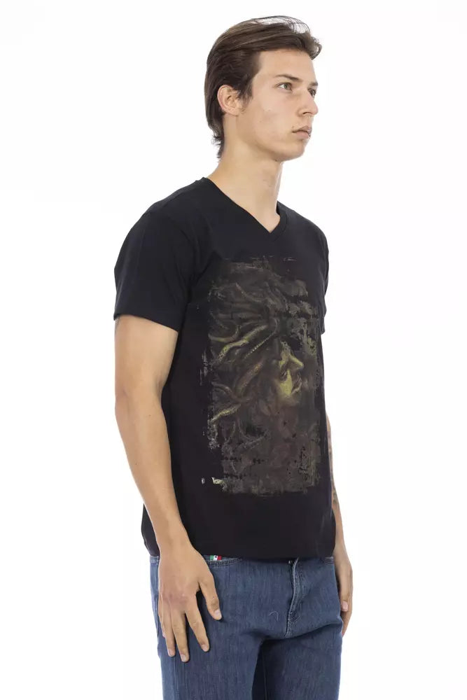 Black Cotton Men's T-Shirt