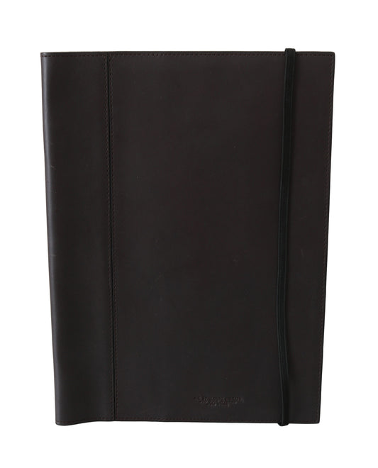 Black Leather Bifold Travel Holder Logo Wallet