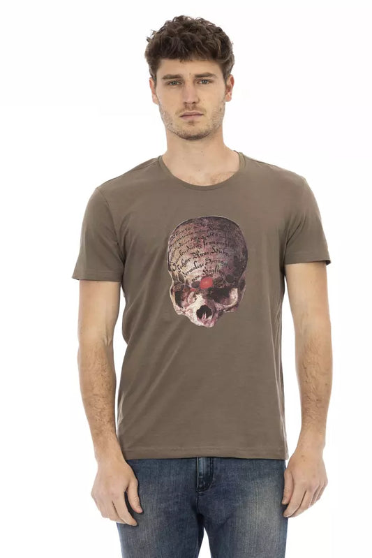 Brown Cotton Men's T-Shirt