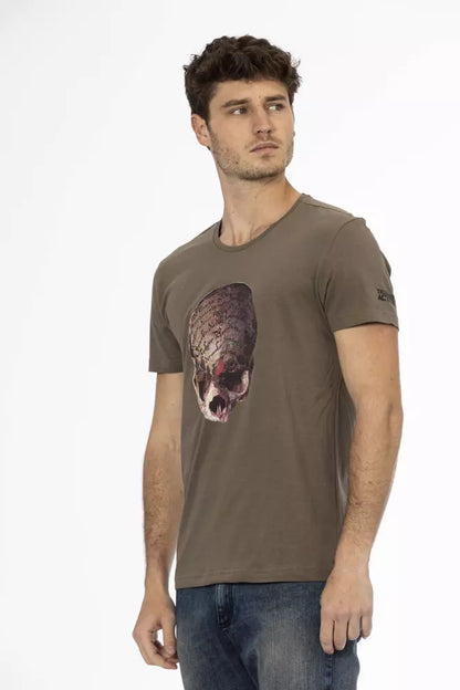 Brown Cotton Men's T-Shirt