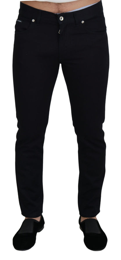 Black Cotton Skinny Casual Denim Jeans