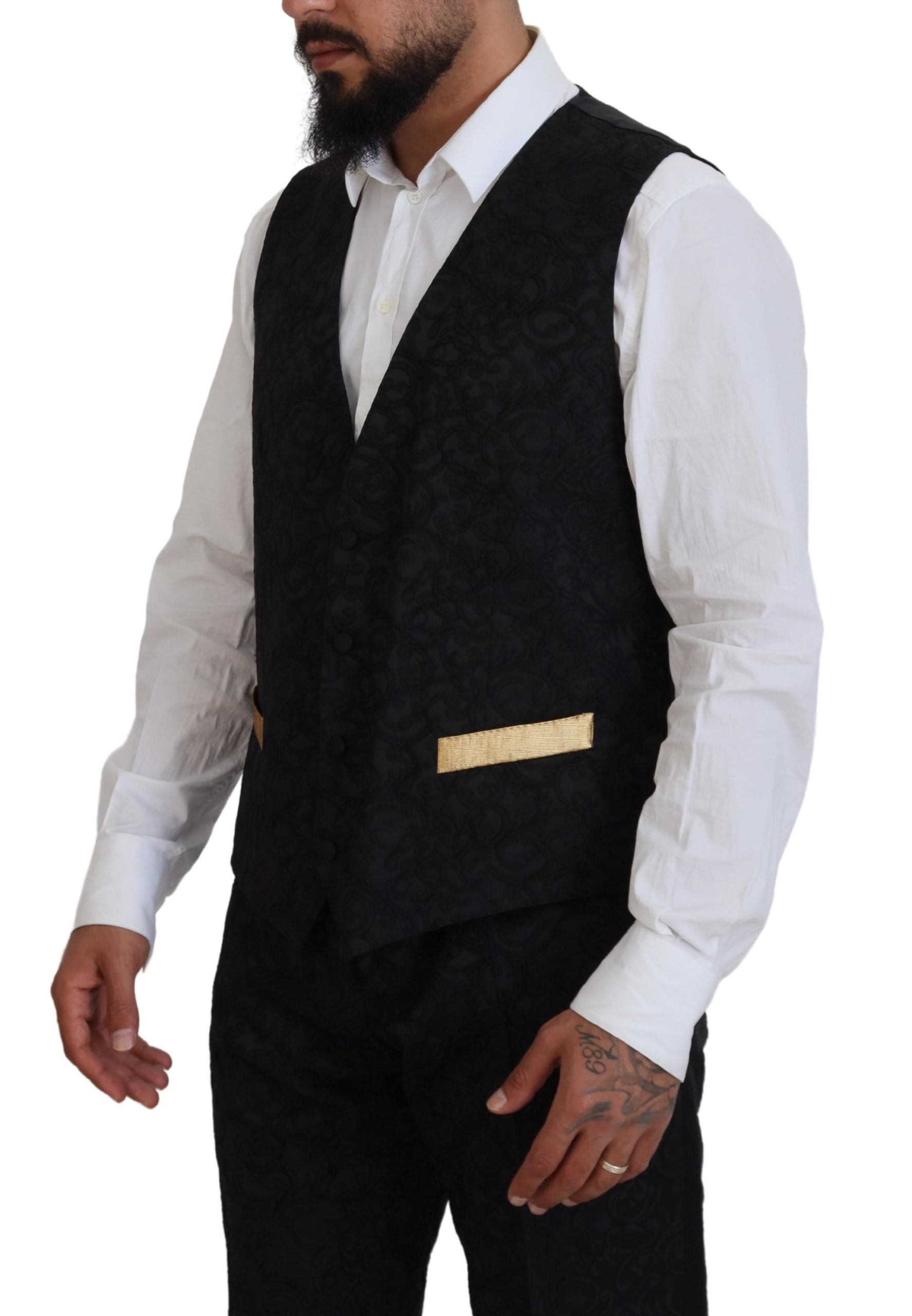 Black Gold Fantasy Tuxedo Slim Fit Suit