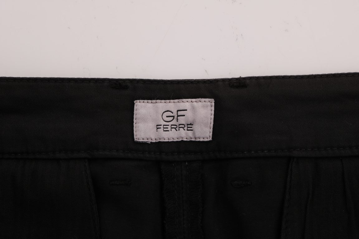 Black Cotton Stretch Chinos Pants
