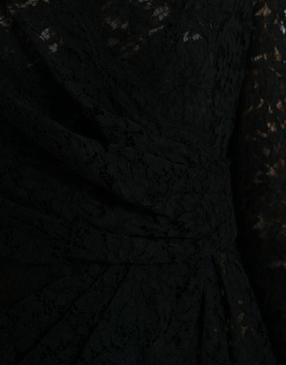 Black Bodycon Lace Cotton Sheath Mini Dress