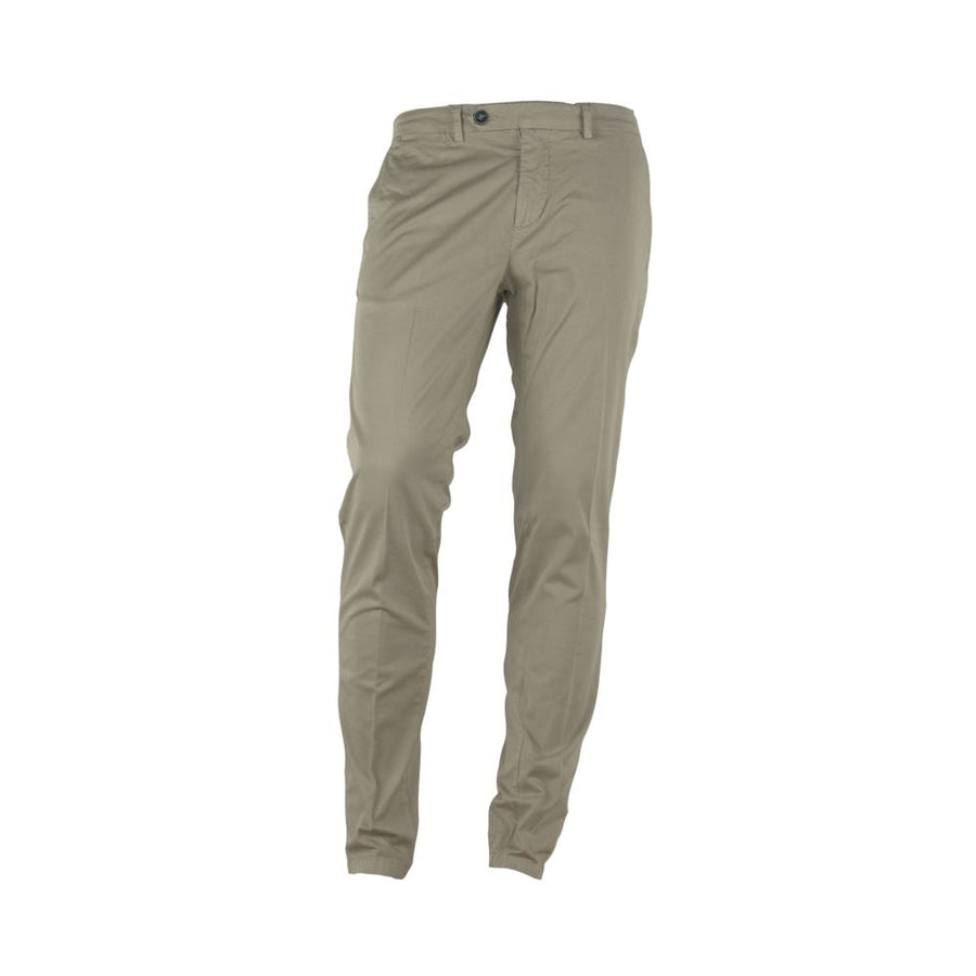 Beige Cotton Men's Trouser