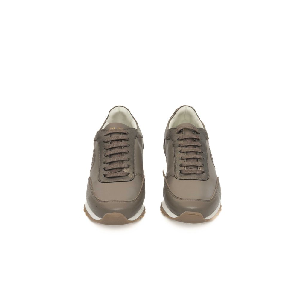Beige Cowhide Women Sneaker