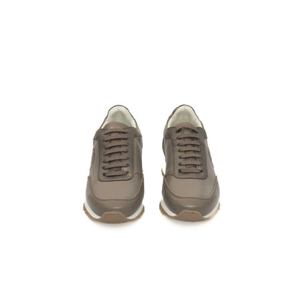 Beige Cowhide Women Sneaker