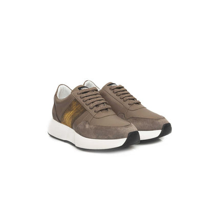 Beige Cowhide Women Sneaker