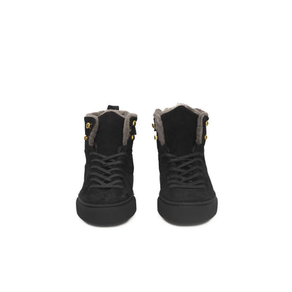 Black Cowhide Women Sneaker