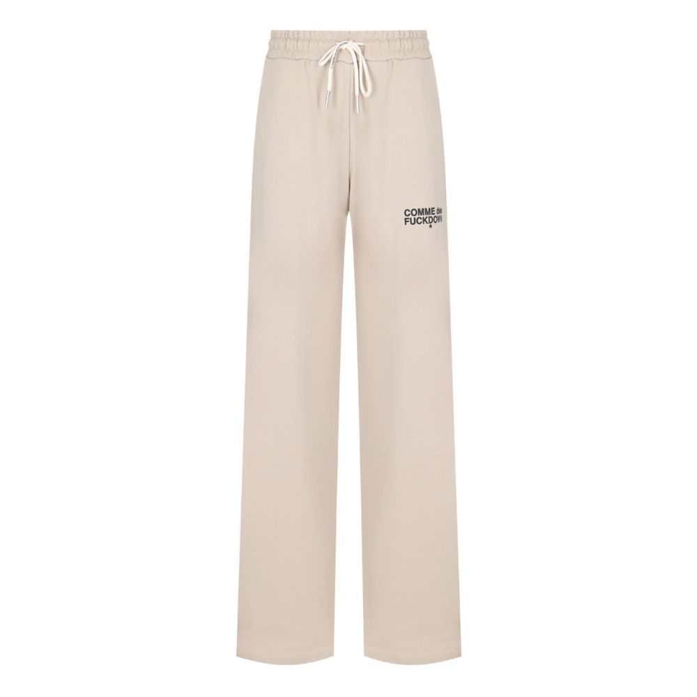 Beige Cotton Women Palazzo Pants