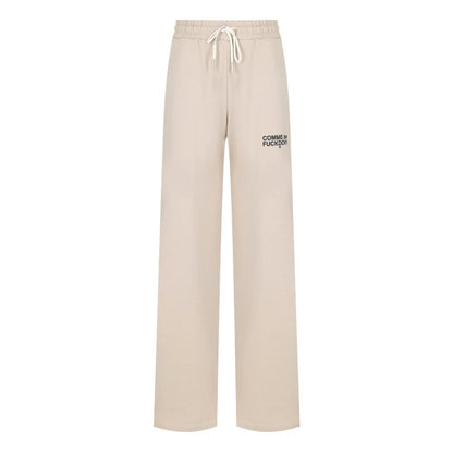 Beige Cotton Women Palazzo Pants