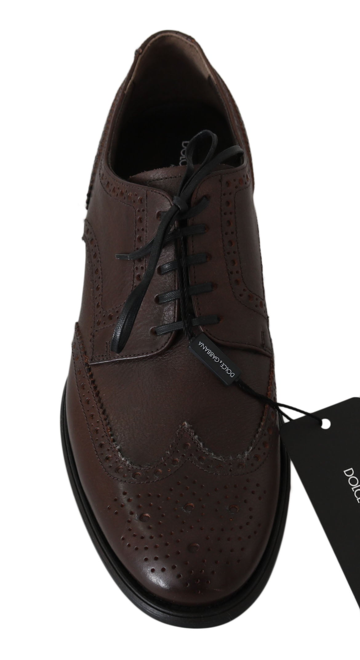 Brown Leather Brogue Derby Dress Shoes
