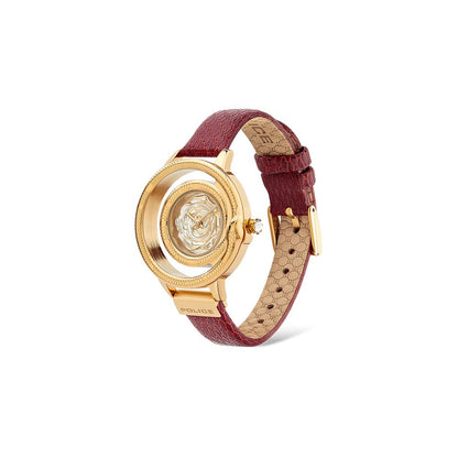 Red Leather Dress Watch