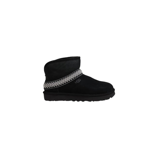 Black Suede Leather Ankle Boots