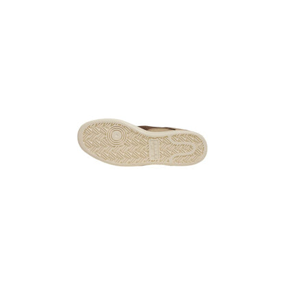 Beige Leather Low Top Sneakers