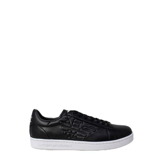 Black And White Polyethylene Low Top Sneakers