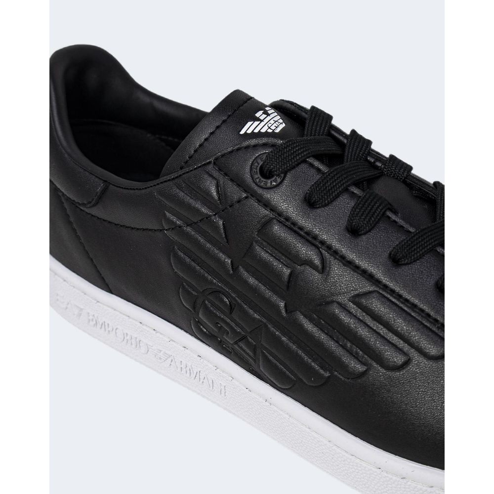 Black And White Polyethylene Low Top Sneakers