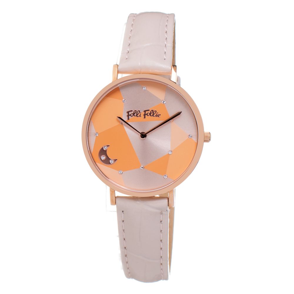 Beige Leather Dress Watch