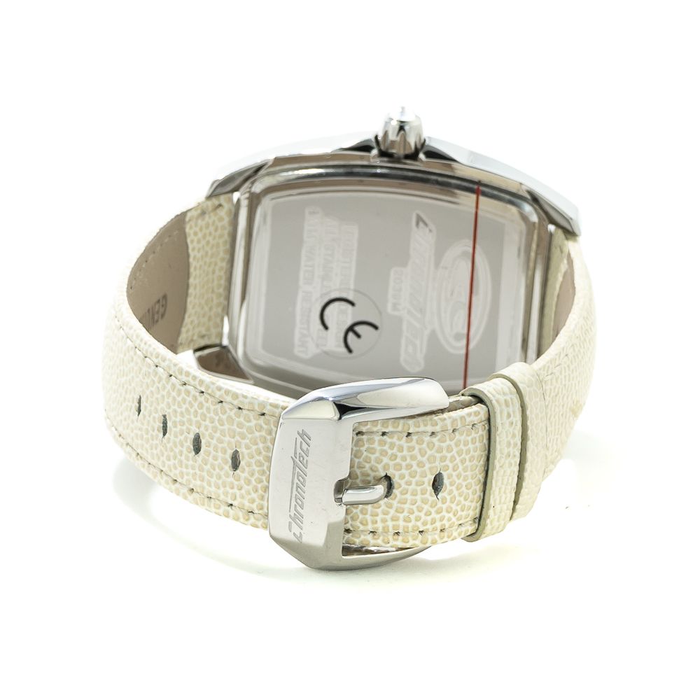 White Leather Dress Watch