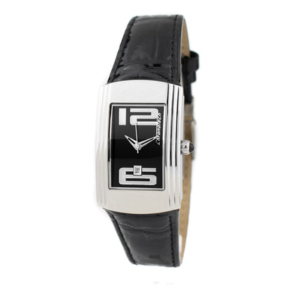Black Leather Dress Watch