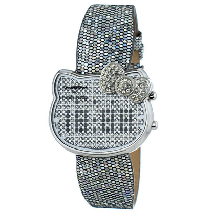 Silver Leather Dress Watch