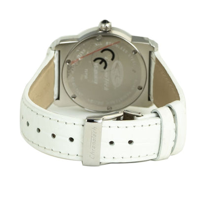 White Leather Dress Watch
