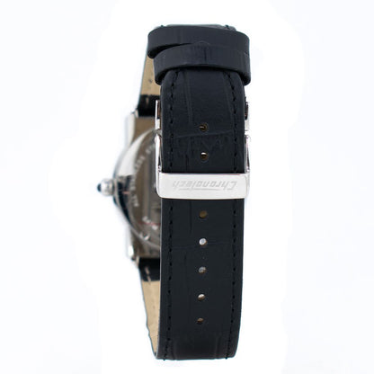 Black Leather Dress Watch