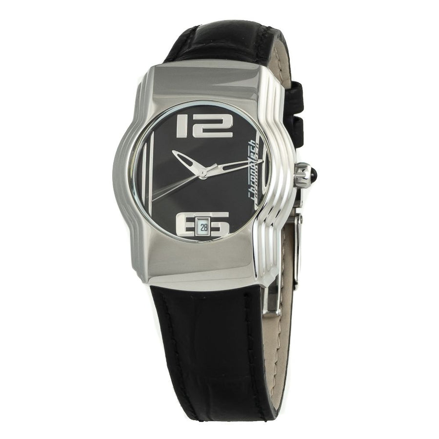 Black Leather Dress Watch
