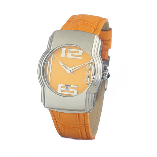Orange Leather Dress Watch