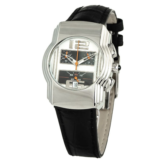 Black Leather Dress Watch