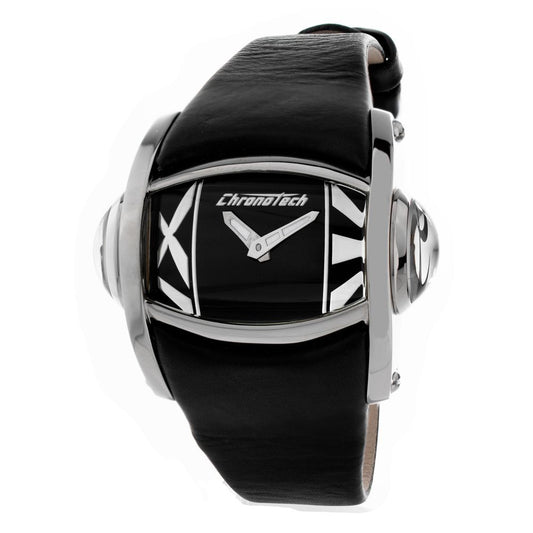 Black Leather Dress Watch