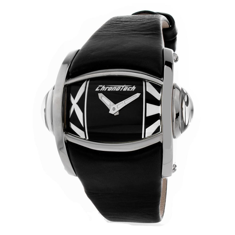 Black Leather Dress Watch