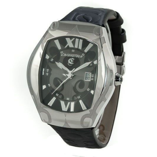Black Leather Dress Watch