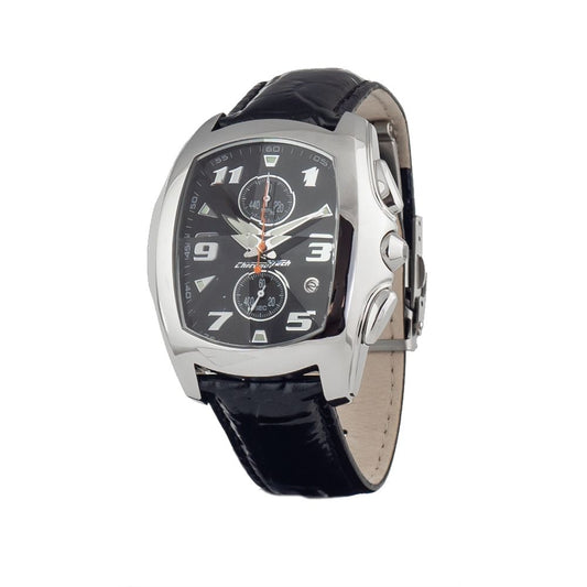 Black Leather Dress Watch