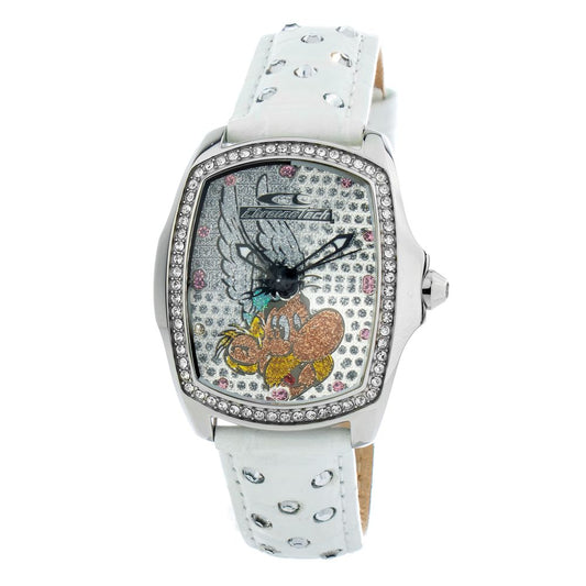 White Leather Dress Watch