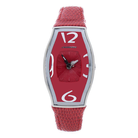 Red Leather Dress Watch
