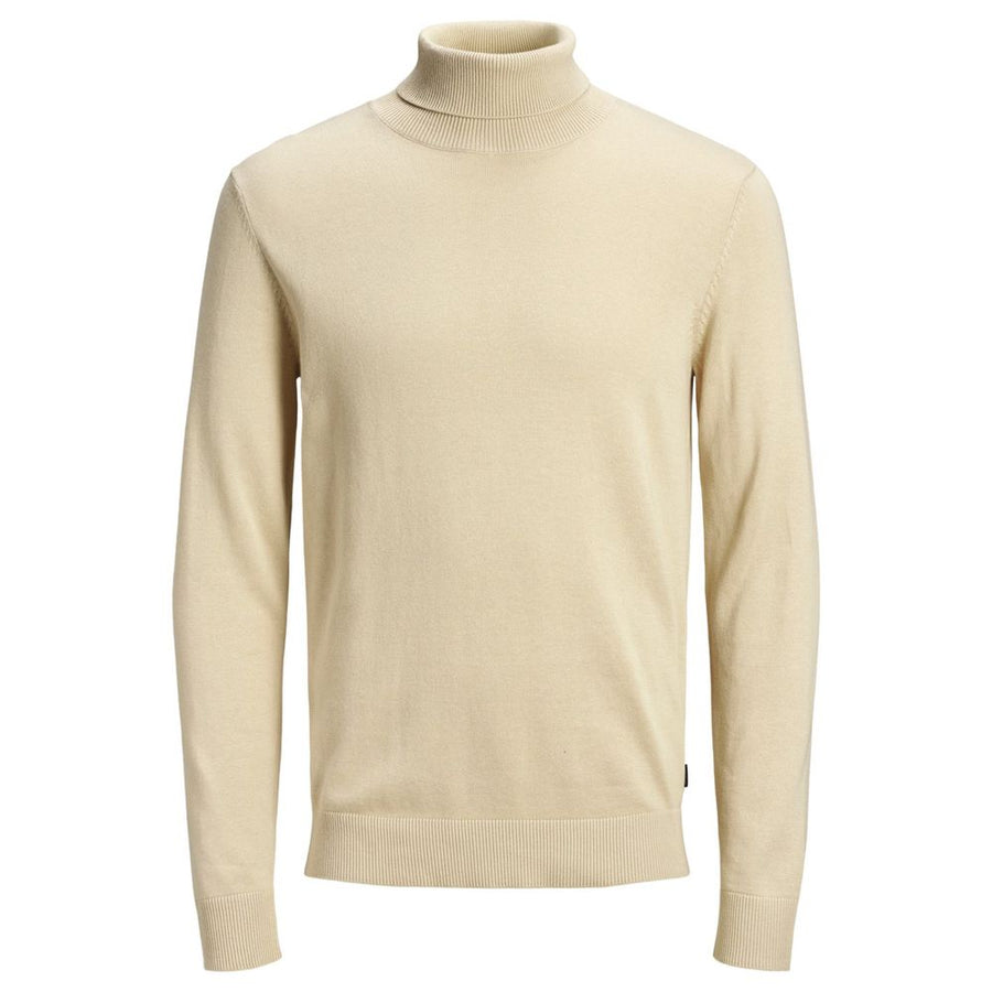 Beige Cotton Turtleneck
