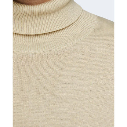 Beige Cotton Turtleneck
