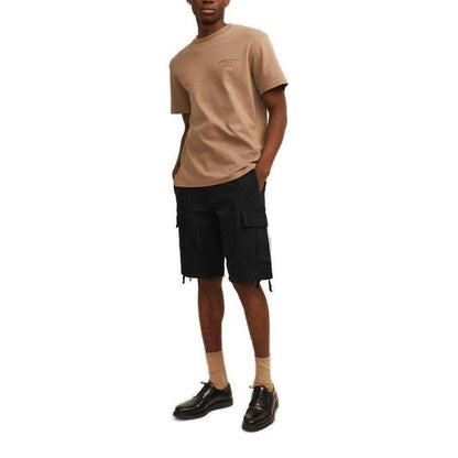 Black Cotton Bermuda Shorts